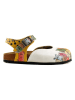 Calceo Halbsandalen in Weiß/ Gelb/ Bunt