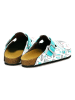 Calceo Clogs wit/turqoise