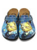 Calceo Clogs in Blau/ Gelb