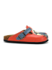 Calceo Clogs in Rot/ Dunkelblau