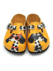 Calceo Clogs oranje/zwart/wit