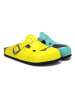 Calceo Clogs in Gelb/ Türkis