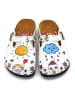 Calceo Clogs in Weiß/ Bunt