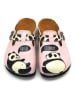 Calceo Clogs in Rosa/ Schwarz/ Weiß