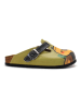 Calceo Clogs in Khaki/ Orange