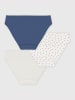 PETIT BATEAU 3er-Set: Slips in Creme/ Blau