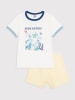PETIT BATEAU Pyjama in Weiß/ Gelb