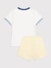 PETIT BATEAU Pyjama in Weiß/ Gelb