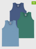 PETIT BATEAU 3-delige set: hemdjes blauw/groen