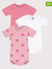 PETIT BATEAU 3-delige set: rompers roze/wit