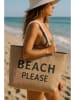 Lucky Bees Strandtasche in Beige - (B)55 x (H)36 x (T)15 cm