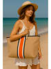 Lucky Bees Strandtas lichtbruin - (B)55 x (H)36 x (D)15 cm