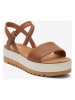 TOMS Leder-Sandaletten in Hellbraun