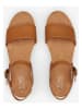 TOMS Leder-Sandaletten in Hellbraun