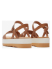 TOMS Leder-Sandaletten in Hellbraun