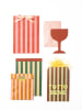 folia PAPER Papieren tassen "Stripes Amore" - 8 stukken - vanaf 6 jaar