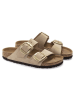 Birkenstock Leder-Pantoletten "Arizona" in Beige - Weite S