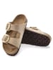 Birkenstock Leder-Pantoletten "Arizona" in Beige - Weite S