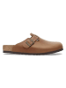 Birkenstock Leren clogs "Boston" lichtbruin