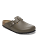 Birkenstock Skórzane chodaki "Boston" w kolorze antracytowym