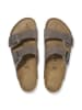 Birkenstock Leder-Pantoletten "Arizona" in Anthrazit