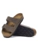 Birkenstock Leren slippers "Arizona" antraciet