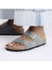 Birkenstock Leder-Pantoletten "Arizona" in Grau