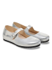 Birkenstock Skórzane baleriny "Santa Clarit" w kolorze srebrnym