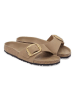 Birkenstock Leder-Pantoletten "Madrid" in Hellbraun