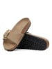 Birkenstock Skórzane klapki "Madrid" w kolorze jasnobrązowym