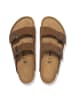 Birkenstock Leren slippers "Arizona" bruin