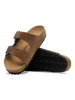 Birkenstock Leren slippers "Arizona" bruin