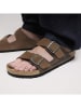 Birkenstock Leren slippers "Arizona" bruin