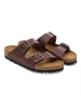 Birkenstock Leren slippers "Arizona" bruin