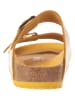 Birkenstock Leder-Pantoletten in Gelb