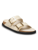 Birkenstock Skórzane klapki "Arizona" w kolorze kremowym