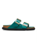 Birkenstock Leder-Pantoletten "Arizona" in Grün