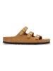 Birkenstock Leren slippers "Florida" lichtbruin