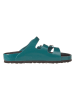 Birkenstock Leren slippers turquoise