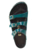 Birkenstock Leren slippers turquoise