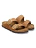 Birkenstock Skórzane klapki "Arizona" w kolorze jasnobrązowym