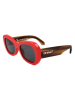 OFF WHITE Unisex-Sonnenbrille in Braun-Rot/ Grau