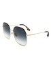 Victoria Beckham Damen-Sonnenbrille in Gold/ Petrol-Beige