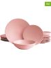 Echtwerk 12-częściowy zestaw talerzy "Blanka" w kolorze jasnoróżowym