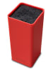 Echtwerk Universal-Messerblock "Square" in Rot - (B)9,5 x (H)22 x (T)9,5 cm