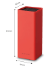 Echtwerk Universal-Messerblock "Square" in Rot - (B)9,5 x (H)22 x (T)9,5 cm
