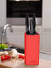 Echtwerk Universal-Messerblock "Square" in Rot - (B)9,5 x (H)22 x (T)9,5 cm