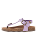 El Naturalista Leren teenslippers paars