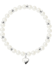 Pearline Parelarmband met sierelement wit