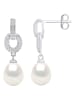 Pearline Zilveren oorstekers met parels